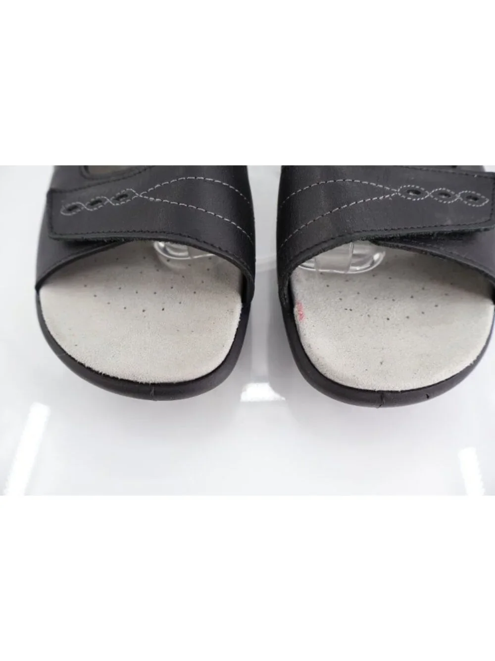 Hotter England Women's Florence Sandal Size 10 Black Leather Adjustable Strap